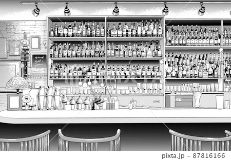 漫画風ペン画イラスト　店舗_バー 87816166