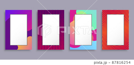Colorful Photo Frames Set Vector Illustration 87816254