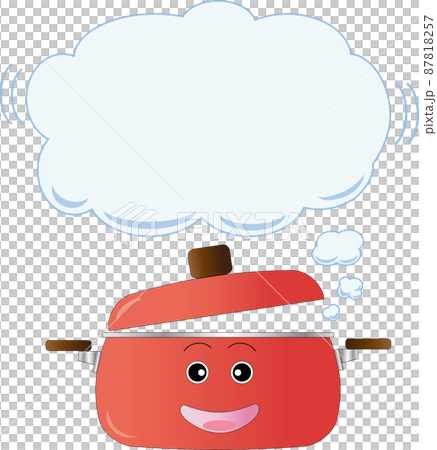 お鍋と吹き出しのイラスト（ピンク） 87818257