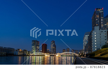 勝どき橋 夜景 東京 勝どき橋 夜景 東京 87818823