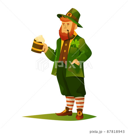 Saint Patrick, St Patrick character, vector banner 87818943