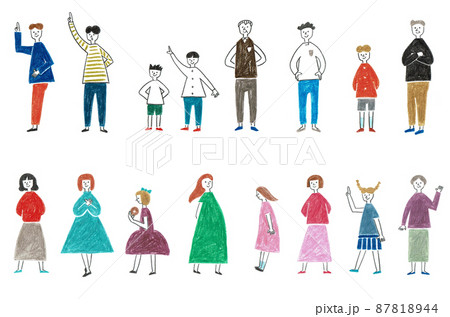 色々な年代の女性と男性 87818944