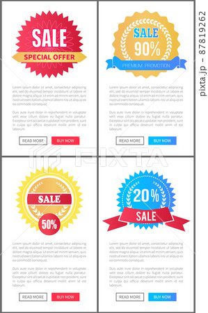 Sale Special Offer Round Labels on Web Posters Set 87819262