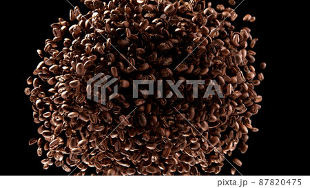 Freeze motion of flying coffee beans Freeze motion of flying coffee beans 87820475