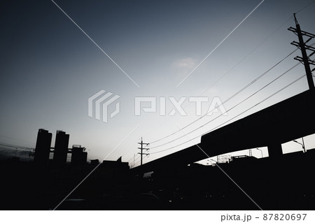 Silhouette, city environment in the evening Silhouette, city environment in the evening 87820697