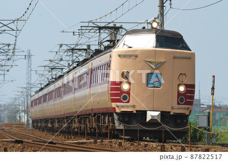北陸本線　美川－加賀笠間　JR西日本　485系　A08編成（京都）　雷鳥 87822517