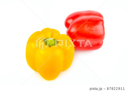 Set of sweet peppers, paprika isolated on white . 87822911