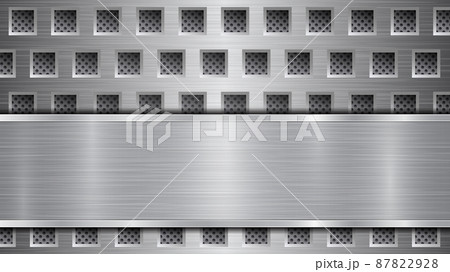 Metal background with holes and a polished plate 87822928