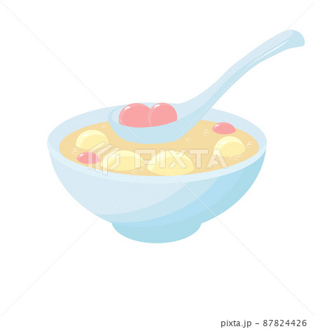 TangYuan vector stock illustration. Rice balls. dessert. Isolated on a white background. 87824426