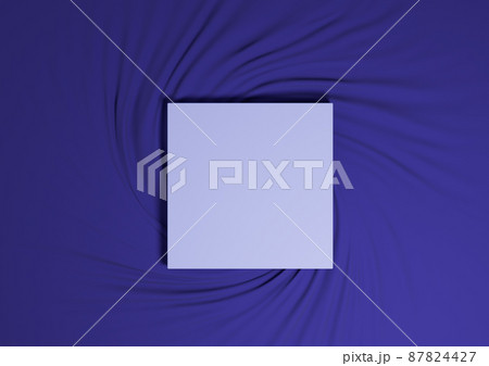 Dark blue 3D rendering minimal product podium top view flat lay textile simple background with square stand from above 87824427