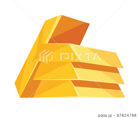 Gold bars icon for web, games, applications in cartoon style. Financial concept, banking business, prosperity, treasure symbol. Vector isolated object on white background Gold bars icon for web, games, applications in cartoon style. Financial concept, banking business, prosperity, treasure symbol. Vector isolated object on white background 87824788