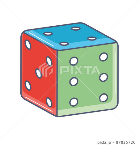 Isolated colored dice toy icon flat design Vector 87825720