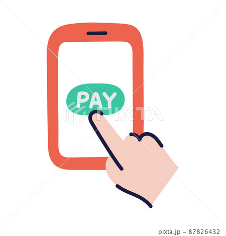 Mobile payment. Hand Drawn Doodle Shopping Icon. 87826432