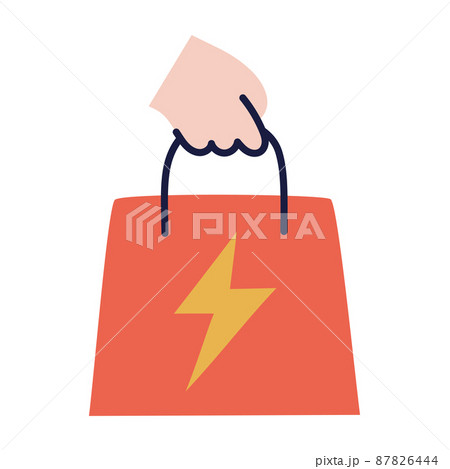 Flash sale. Hand Drawn Doodle Shopping Icon. 87826444