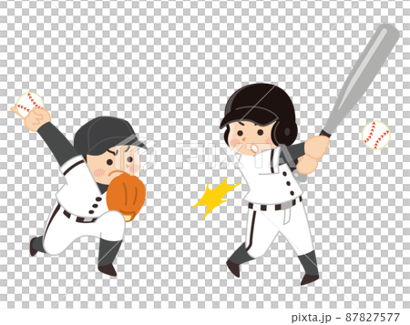 野球選手の男性　野球部　ピッチャー　バッター 87827577