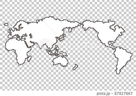 ドット絵風の世界地図 87827667