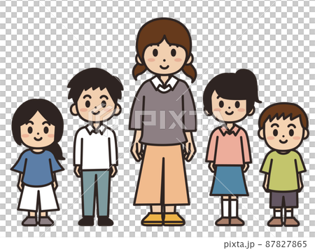 さまざまな世代の子供たちのイラスト素材　全身 87827865