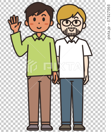 Illustration material of male couple whole body 87827868