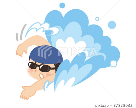 水泳選手の男性　水泳部　競泳 87828032