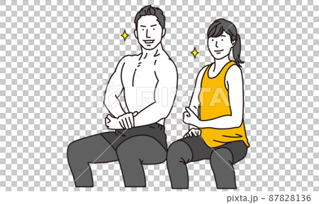 Asian men and women training together Asian men and women training together 87828136