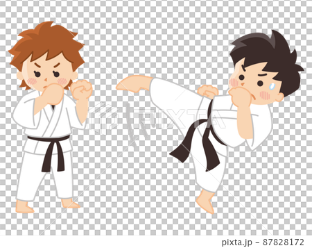 空手家の男女　武道　部活 87828172