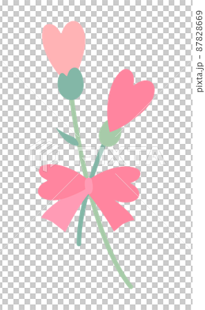 Pink heart flower gift - Stock Illustration [87828669] - PIXTA