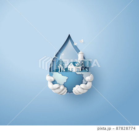 concept of ecology and wolrd water day . 87828774