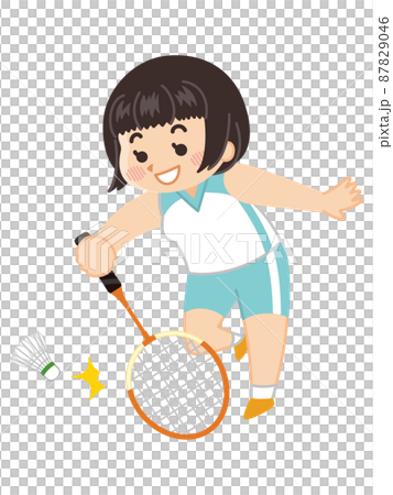 バドミントン選手の女性　バドミントン部　部活動 87829046