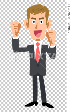 張り切る若いビジネスマンの全身 87829517