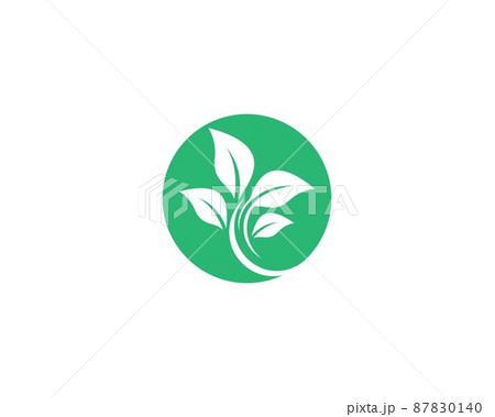 Leaf symbol vector icon 87830140