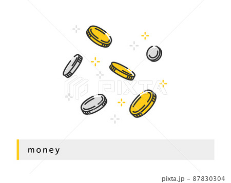 降ってくる金銀のコイン 87830304
