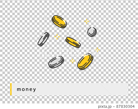 降ってくる金銀のコイン 87830304