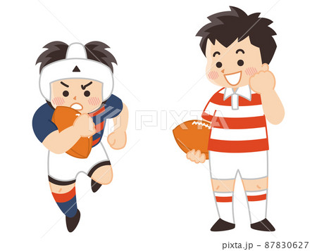 ラグビー選手 ラガーマン スポーツ 部活動のイラスト素材