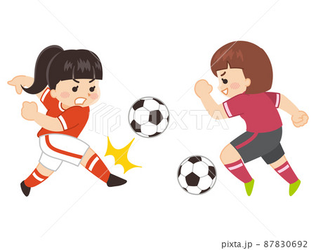 女子サッカーボール選手 スポーツ 部活動のイラスト素材