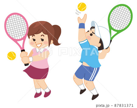 テニス選手 スポーツ 部活動のイラスト素材