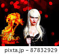 Comic Book Style Illustration of Woman With Sword 87832929