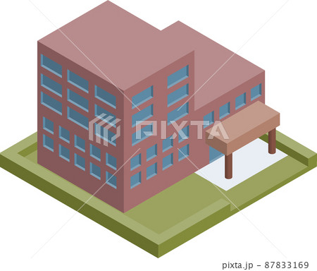 立体的なアイソメトリックスタイルの役所の建物のイラスト のイラスト素材
