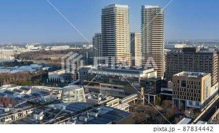 柏の葉キャンパス駅前の俯瞰撮影(ららぽーと、タワマン)晴れ 柏の葉キャンパス駅前の俯瞰撮影(ららぽーと、タワマン)晴れ 87834442