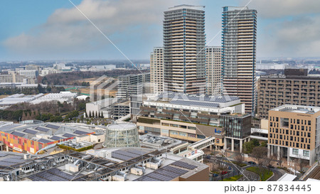 柏の葉キャンパス駅前の俯瞰撮影（ららぽーと、タワマン）曇り 87834445