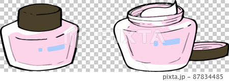スキンケアクリームのイラスト ピンク 87834485