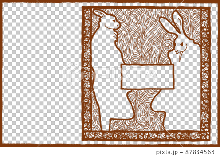 新年賀卡兔子海報水平米色令和第 5 年 2023 插圖沒有兔子字 87834563