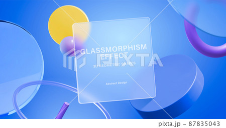 Geometric glassmorphism banner 87835043