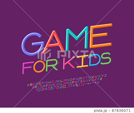 Creative sign Game for kids with multicolor alphabet letters 87836071