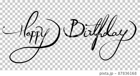 Happy Birthday handwritten characters 3 87836168