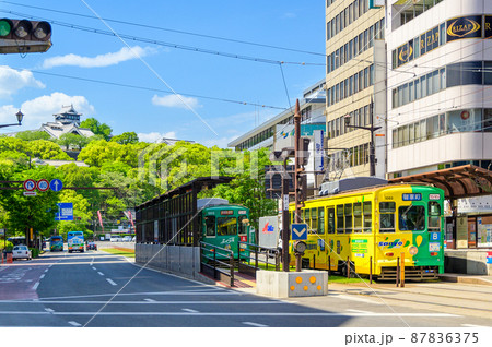 熊本城「熊本市繁華街・水道町・電車通り」(新緑・春・初夏)2021年撮影Kumamoto 熊本城「熊本市繁華街・水道町・電車通り」(新緑・春・初夏)2021年撮影Kumamoto 87836375