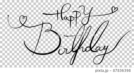 Happy Birthday の手書き文字　4 87836398