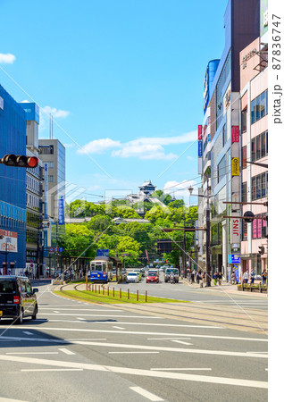 熊本城「熊本市繁華街・水道町・電車通り」(新緑・春・初夏)2021年撮影Kumamoto 87836747