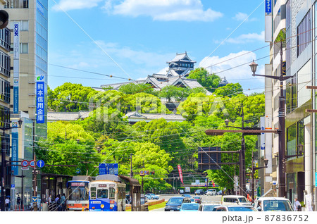 熊本城「熊本市繁華街・水道町・電車通り」(新緑・春・初夏)2021年撮影Kumamoto 87836752