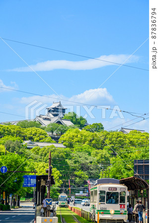 熊本城「熊本市繁華街・水道町・電車通り」(新緑・春・初夏)2021年撮影Kumamoto 熊本城「熊本市繁華街・水道町・電車通り」(新緑・春・初夏)2021年撮影Kumamoto 87836794