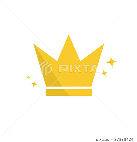 キラキラの王冠アイコン。ゴールド。ベクター。 87838424